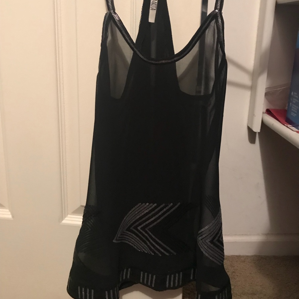 Sheer B.B. Dakota tank with sequin detail